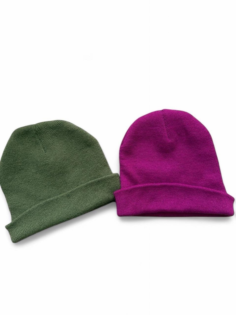 Cat & Jack Kids Knit Beanie Hats - Olive Green & Magenta